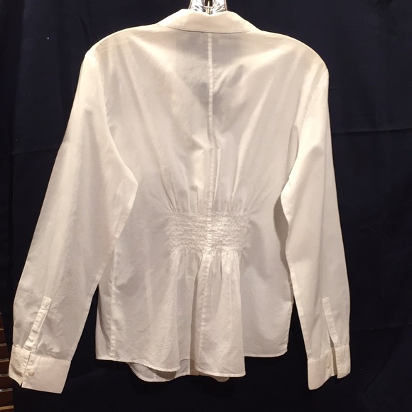 DKNY white dress shirt with back ruching Size 10 - Picture 4 of 5
